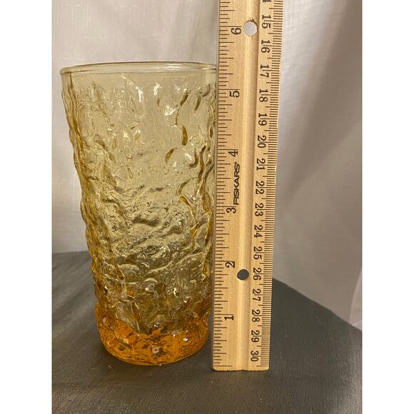 MCM TWO Anchor Hocking Lido Milano Amber Gold 12 oz 5.50 inch Drink Glasses VGUC - Picture 13 of 14